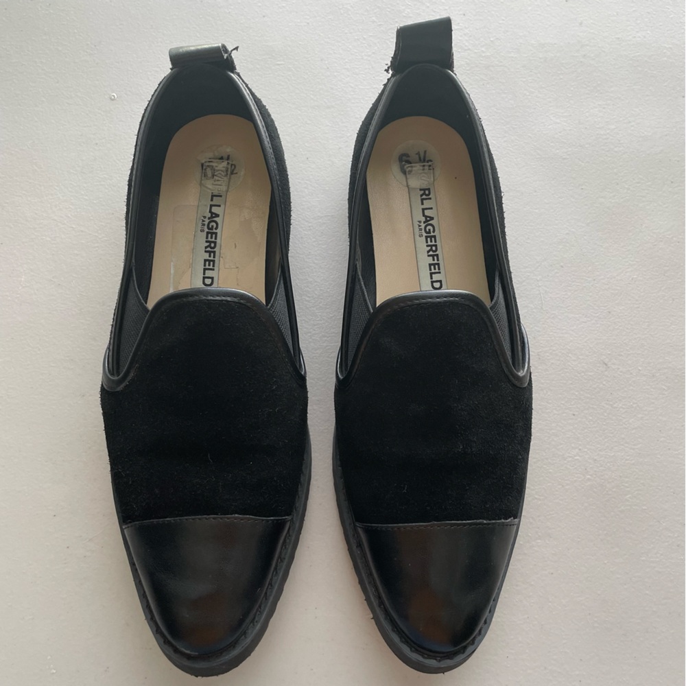 KARL LAGERFELD Cler8 Suede Leather Slip-On Loafers Women’s Size 6.5 - Picture 5 of 9